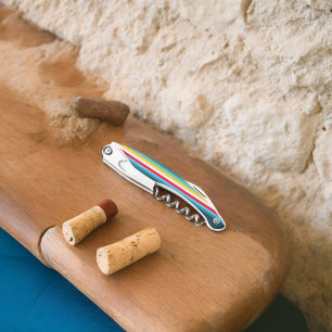 Red and Yellow Stripes in between Blue Shades Corkscrew