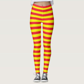 Red and Yellow Stripped Leggings