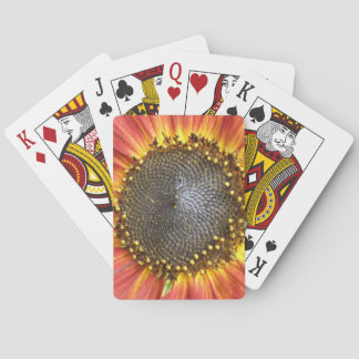 Red and Yellow Sunflower Playing Cards