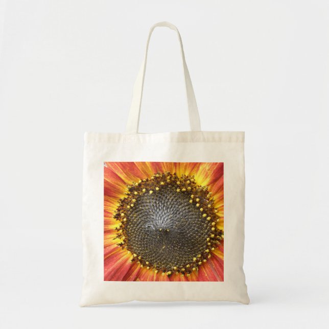 Red and Yellow Sunflower Tote Bag (Front)