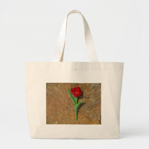 Red and Yellow Tulip Large Tote Bag