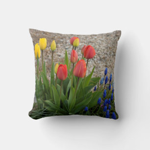 Red And Yellow Tulips Cushion
