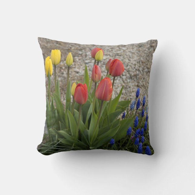 Red And Yellow Tulips Cushion (Front)