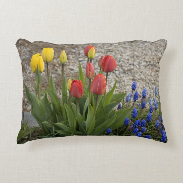 Red And Yellow Tulips Decorative Cushion (Front)