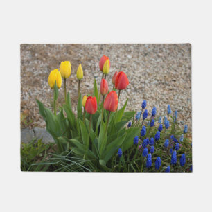 Red And Yellow Tulips Doormat