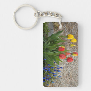 Red And Yellow Tulips Key Ring