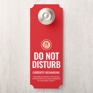 Red and Yellow Typographic Do Not Disturb Door Hanger