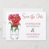 Red Andes Mountain Wildflower Mason Jar Wedding