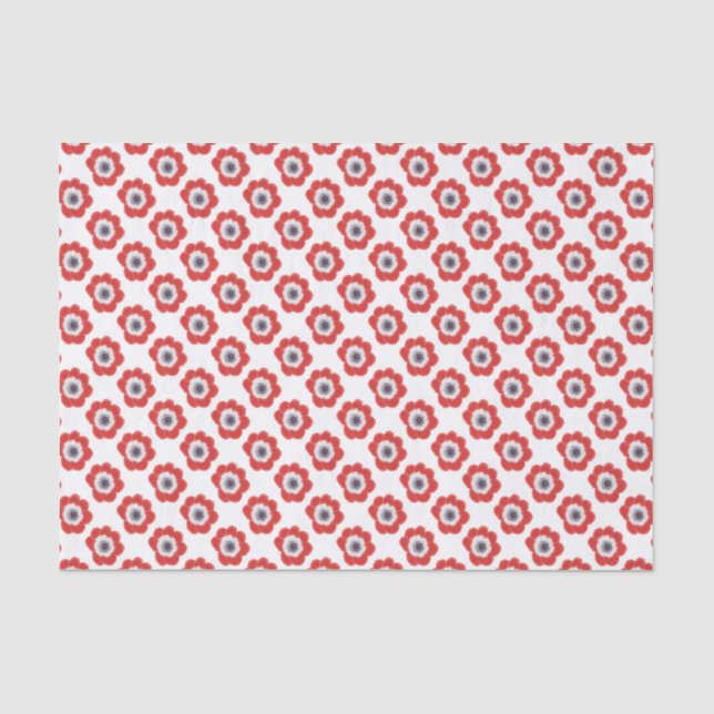 Red Anemone de Caen Floral Tissue Paper (Front)