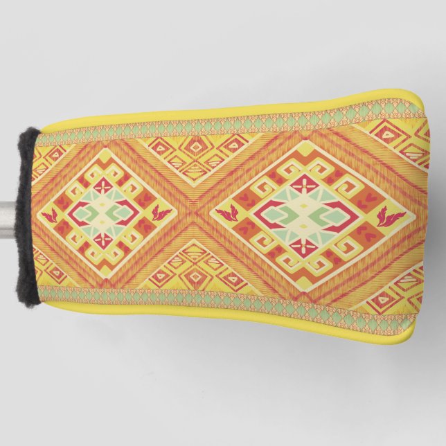 Red anf Yellow Feathers Golf Head Cover (Front)