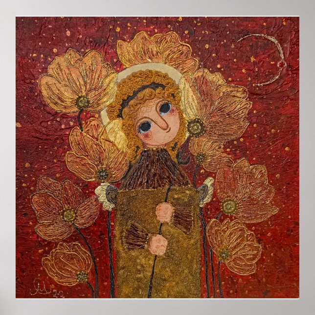 red angel flowers  poster (Front)