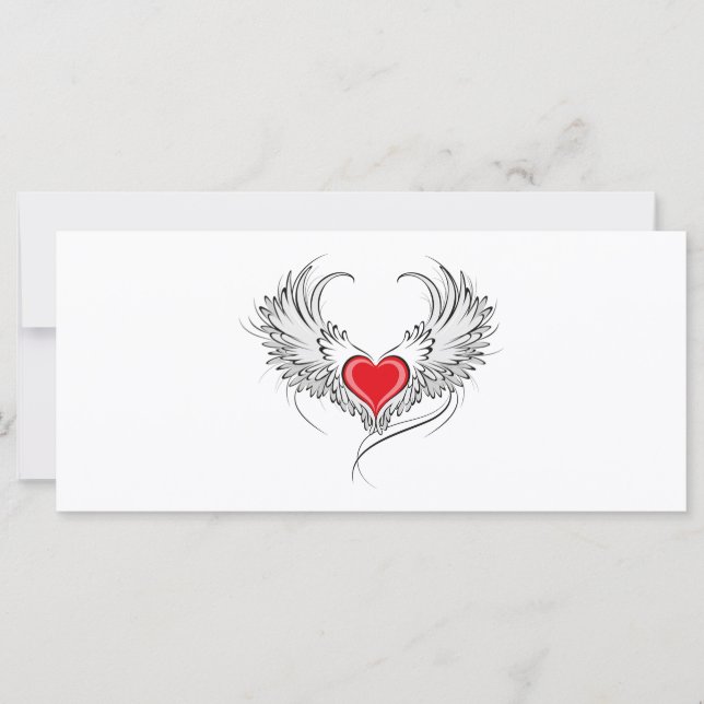 Red Angel Heart with wings (Front)