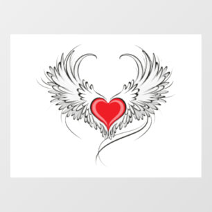 Red Angel Heart with wings