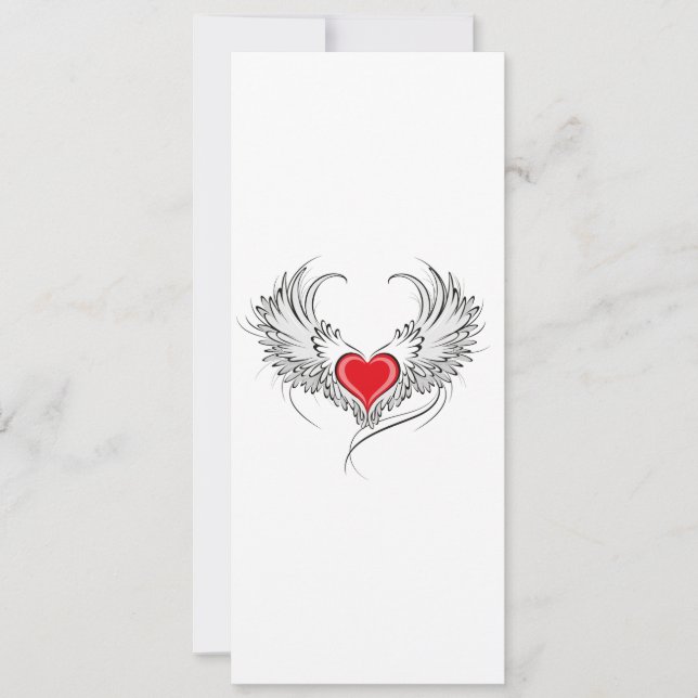 Red Angel Heart with wings Announcement (Front)