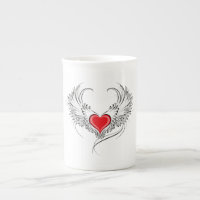 Red Angel Heart with wings