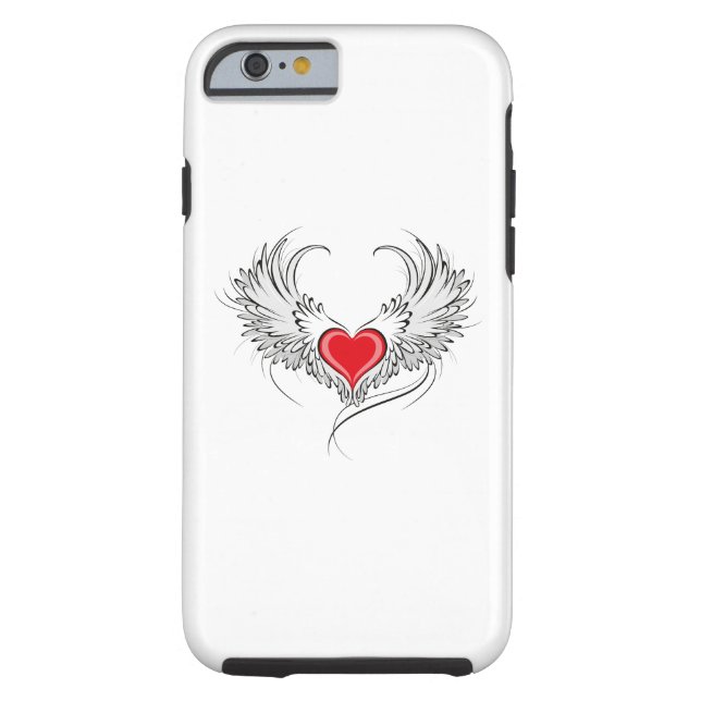 Red Angel Heart with wings Case-Mate iPhone Case (Back)