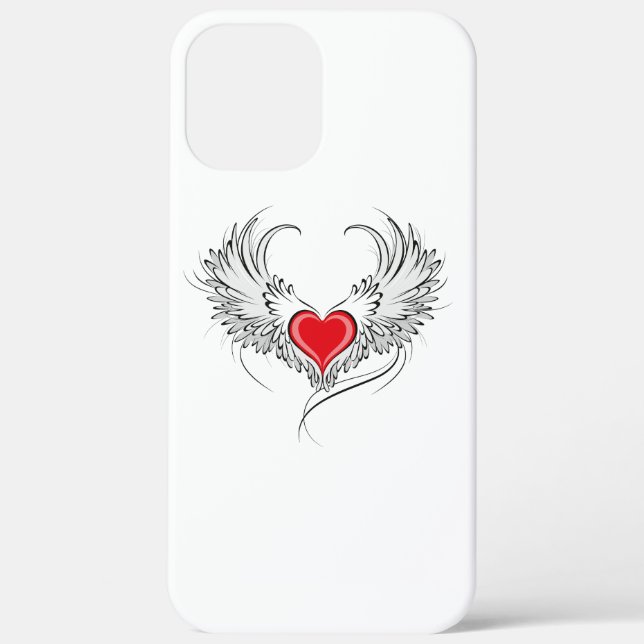 Red Angel Heart with wings Case-Mate iPhone Case (Back)