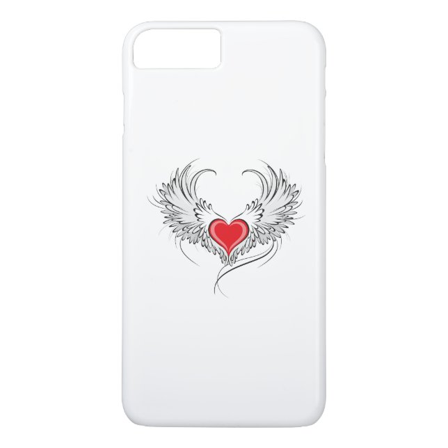 Red Angel Heart with wings Case-Mate iPhone Case (Back)