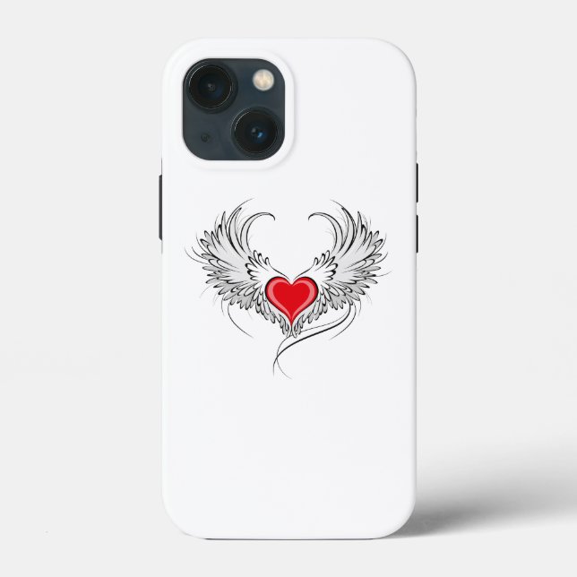Red Angel Heart with wings Case-Mate iPhone Case (Back)