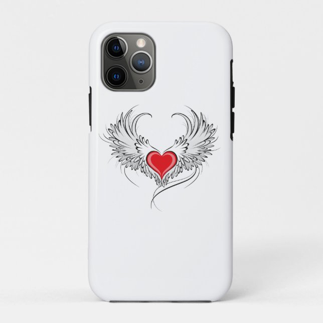 Red Angel Heart with wings Case-Mate iPhone Case (Back)