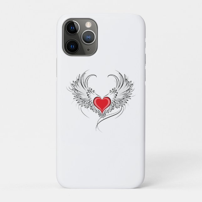 Red Angel Heart with wings Case-Mate iPhone Case (Back)