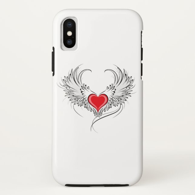 Red Angel Heart with wings Case-Mate iPhone Case (Back)