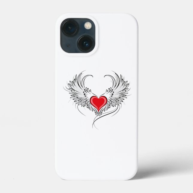 Red Angel Heart with wings Case-Mate iPhone Case (Back)
