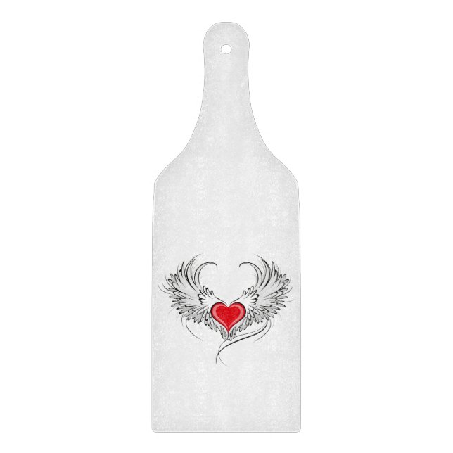Red Angel Heart with wings Cutting Board (Front)