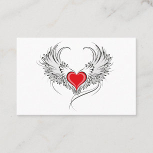 Red Angel Heart with wings Discount Card