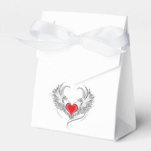 Red Angel Heart with wings Favour Box