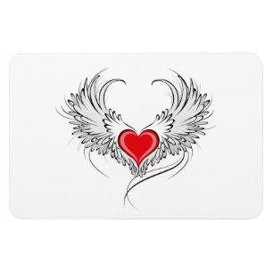 Red Angel Heart with wings Magnet