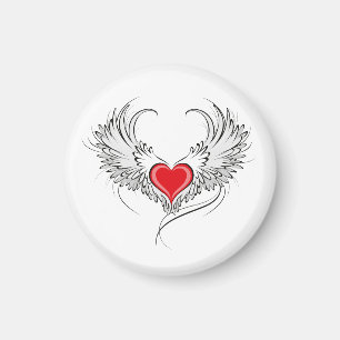 Red Angel Heart with wings Magnet