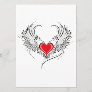 Red Angel Heart with wings Menu