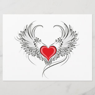 Red Angel Heart with wings Programme