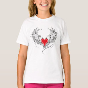 Red Angel Heart with wings T-Shirt