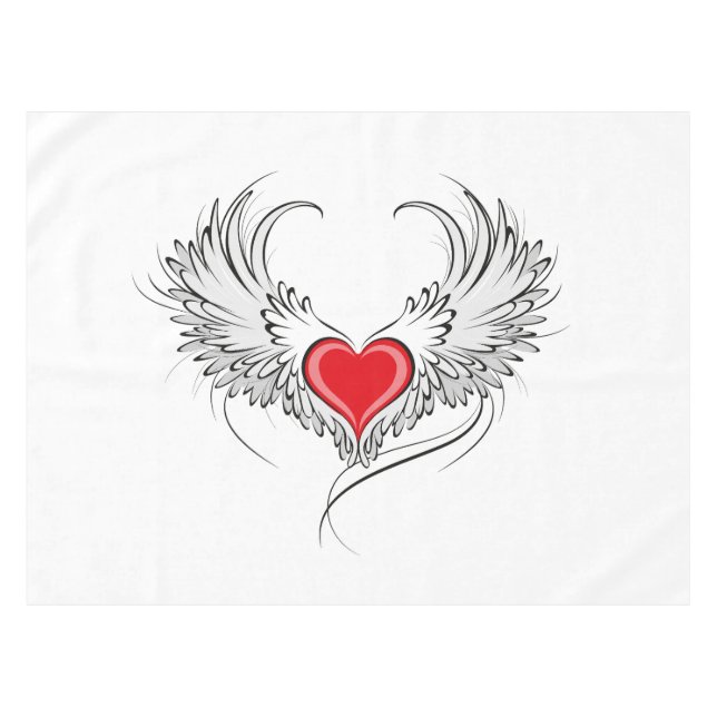 Red Angel Heart with wings Tablecloth (Front (Horizontal))