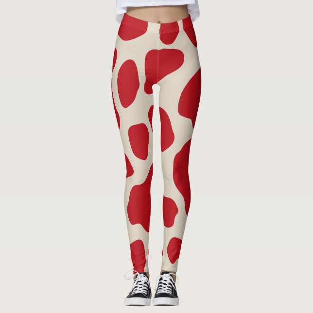 Red animal print Leggings (Front)
