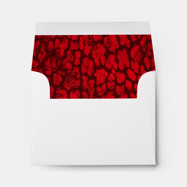 Red Animal Print RSVP Envelope (Back (Bottom))
