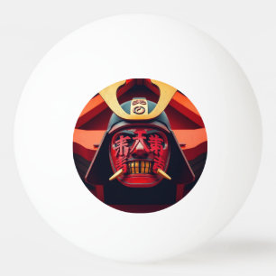 Red anime samurai mask ping pong ball