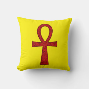 Red Ankh Cushion