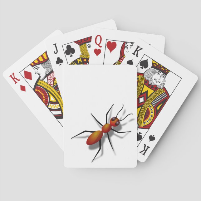 Red Ant Crawling Playing Cards (Back)
