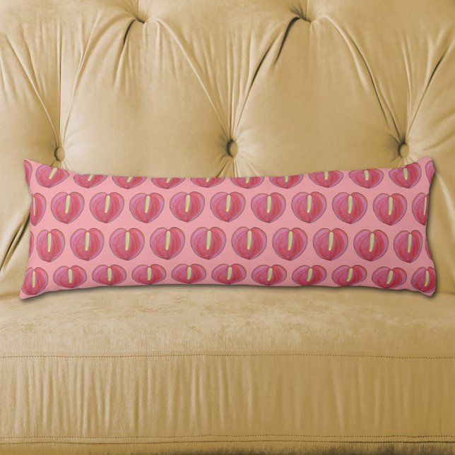 Red Anthurium Flower Seamless Pattern on Body Cushion (Red Anthurium flower seamless pattern on body pillow)