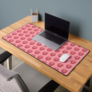 Red Anthurium Flower Seamless Pattern on Desk Mat