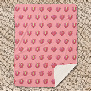 Red Anthurium Flower Seamless Pattern on Sherpa Blanket