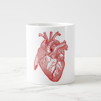 Red Antique Anatomical Heart Large Coffee Mug