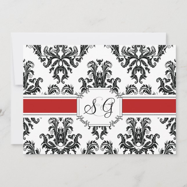 Red Antique Elegant Wedding Invitation (Front)