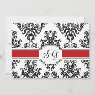 Red Antique Elegant Wedding Invitation