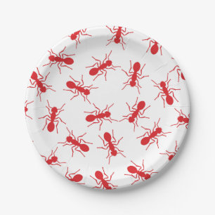 Red ants, ant nest. Halloween party Paper Plate