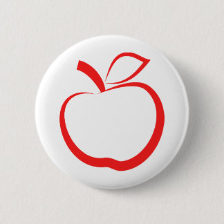Red Apple 6 Cm Round Badge