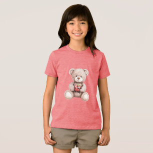 Red Apple A Day Cream Teddy Bear Tri-Blend Shirt